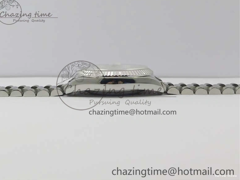0521 Day-Date 36 SS 128239 Bp Maker Best Edition White MOP Dial Crystral Markers on President Bracelet FlexibleFit 3153